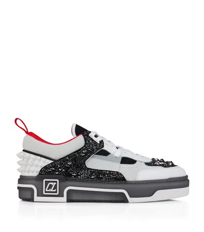 Christian Louboutin Low Top Sneakers With Signature Red Sole In Gray