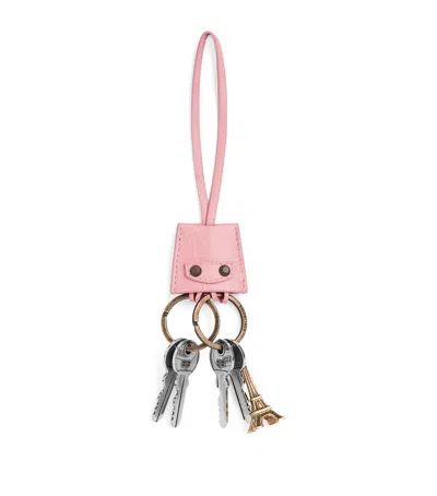 Balenciaga Le City Eiffel Tower Charm Keyring In Pink