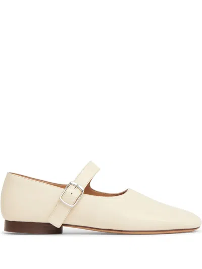 Mansur Gavriel Square Toe Mary Jane In Neutrals