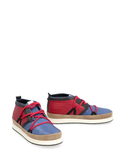 Volta Leather Mid-top Sneakers In Red