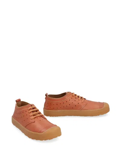 Volta Leather Low-top Sneakers In Orange