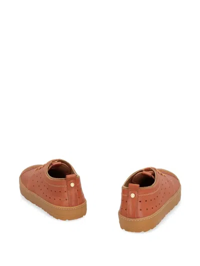 Volta Leather Low-top Sneakers In Orange