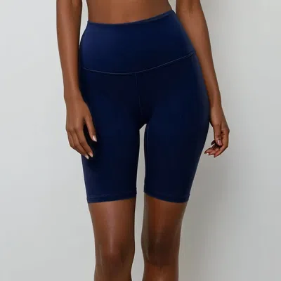 Calypsa Tummy Control Long Bike Swim Shorts In Blue