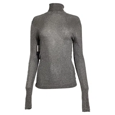 Isabel Marant Turtleneck Sweater In Metallic Silver Viscose In Silver