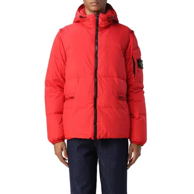 Stone Island Red Nylon Jacket In Red