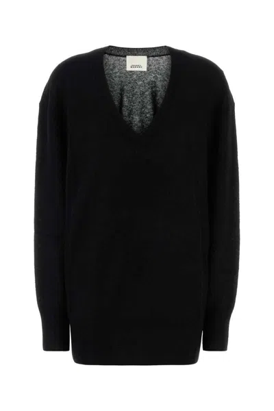 Isabel Marant Maglione Larana In Misto Seta Nera Donna In Black