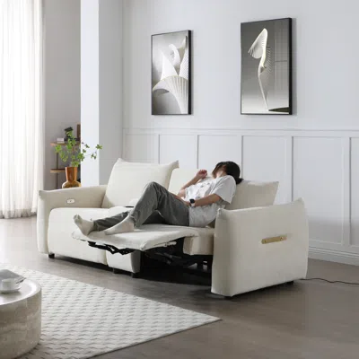 Streamdale Furniture Streamdale Power Lift Sofa With Cup Holders, Usb, Storage, Sleeper