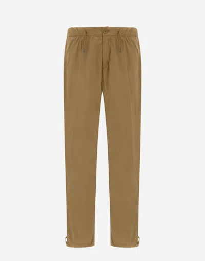 Herno Trousers In Light Nylon Stretch In Brown
