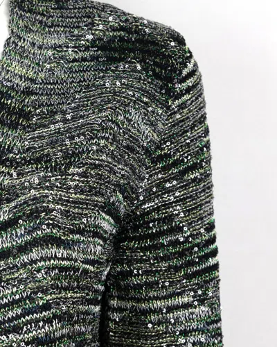 Missoni Cropped Sequin-embellished Crochet-knit Cardigan In Green