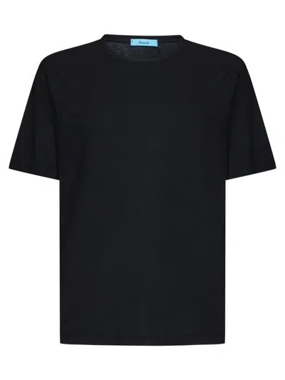Drumohr Short Sleeve V-neck Polo In Black
