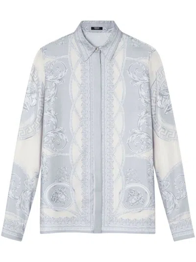Versace Women's Printed Silk Shirt In Multicolour