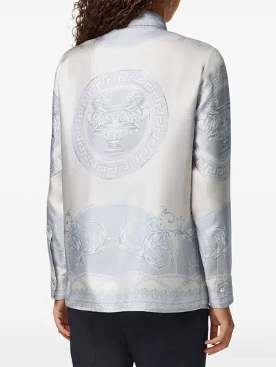 Versace Women's Printed Silk Shirt In Multicolour