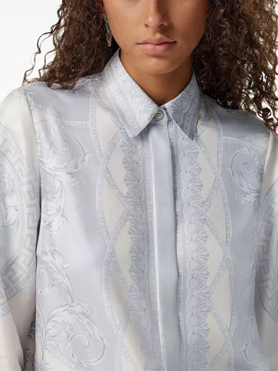Versace Women's Printed Silk Shirt In Multicolour
