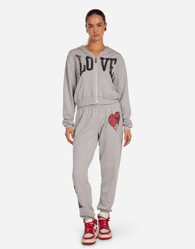 Lauren Moshi Lachelle Vintage Boxing Love In Heather Grey