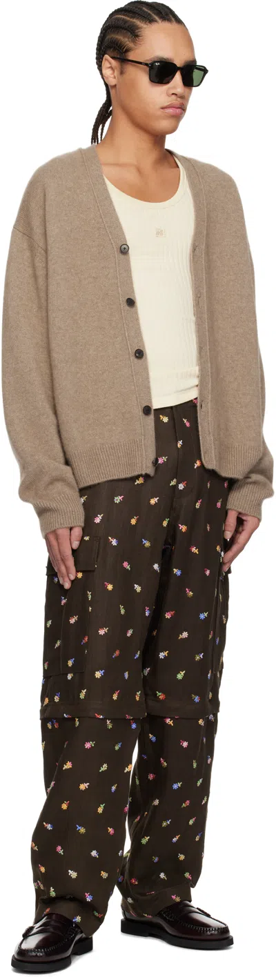 Vowels Brown Linen Convertible Cargo Pants In #20 Brown