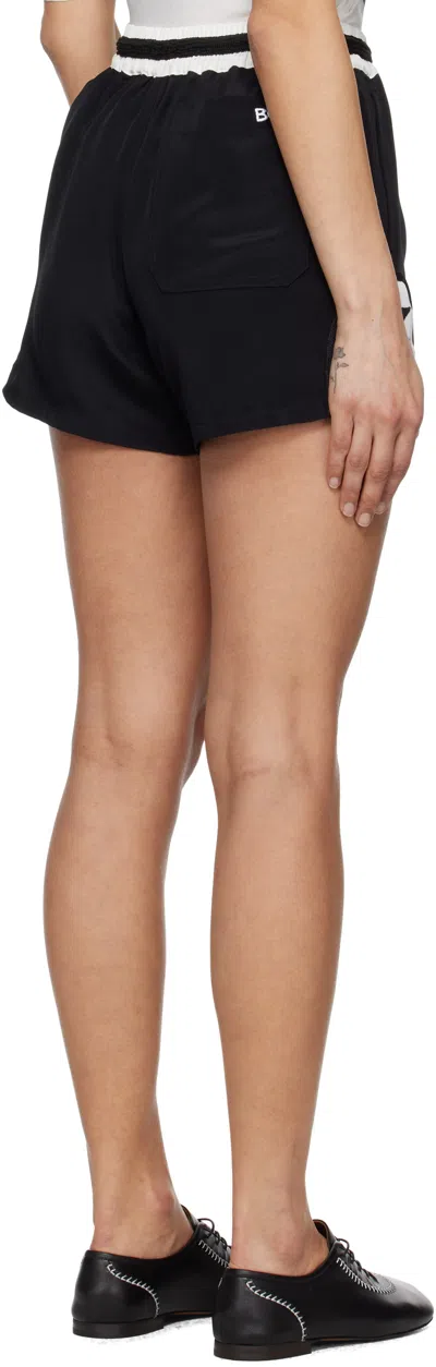 Bode Star Field Patterned Applique Shorts In Blkwt Black White