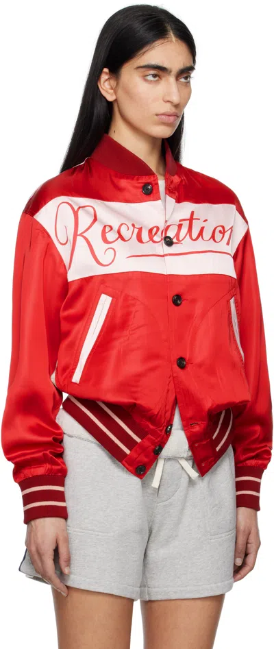 Bode Postcard Rally Jacket In Pink Multi Pkmlt