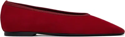 Totême Toteme Minimalist Suede Ballet Flats In Red