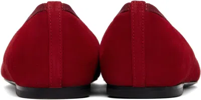 Totême Toteme Minimalist Suede Ballet Flats In Red