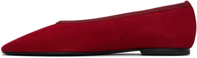 Totême Toteme Minimalist Suede Ballet Flats In Red