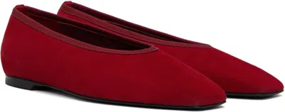 Totême Toteme Minimalist Suede Ballet Flats In Red