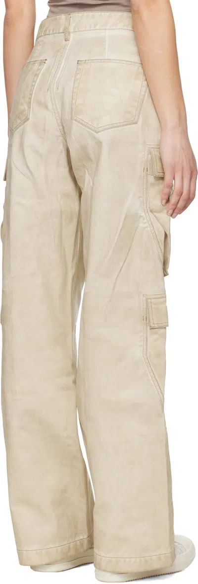 Rick Owens Drkshdw Beige Hollywood Double Cargo Jeans In 81 Parchment