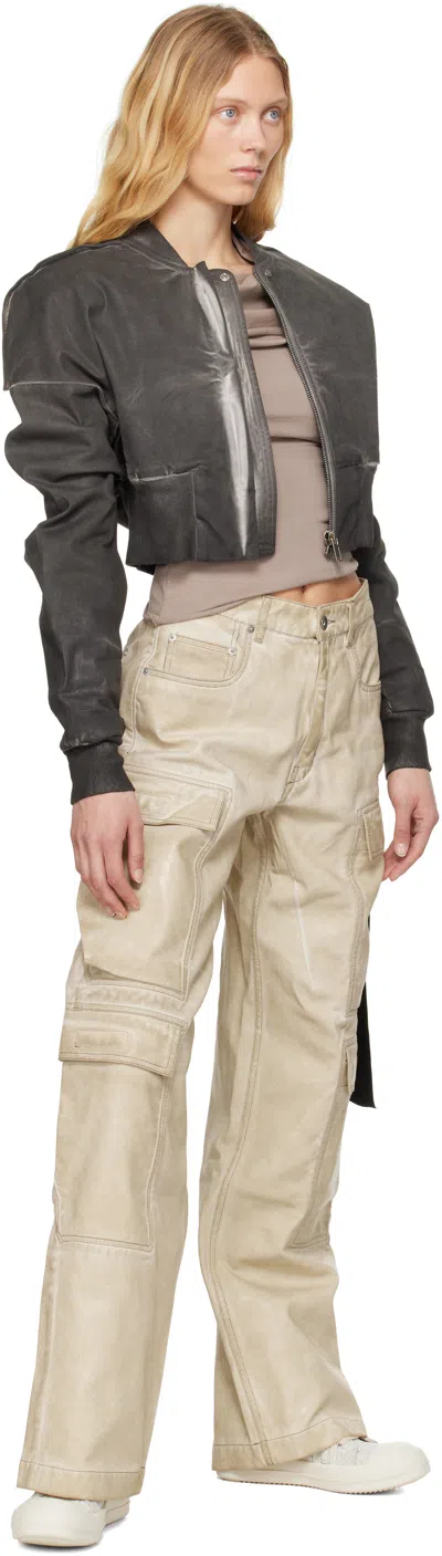 Rick Owens Drkshdw Beige Hollywood Double Cargo Jeans In 81 Parchment