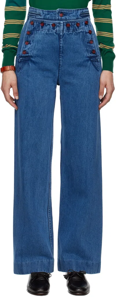 Bode Sailor Jeans In Purple