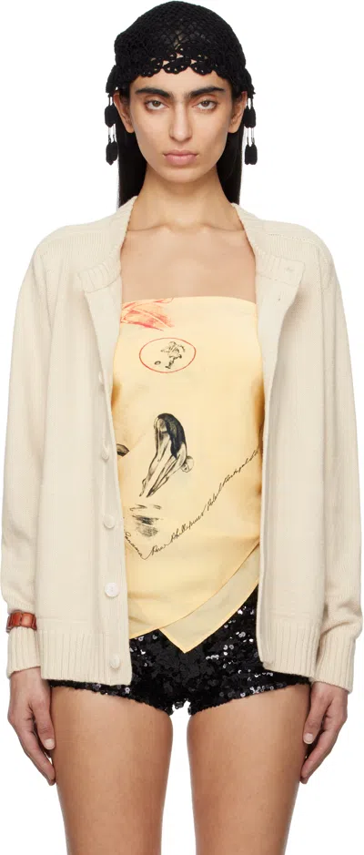 Bode Off-white Meringue Cardigan In Ivory Ivory