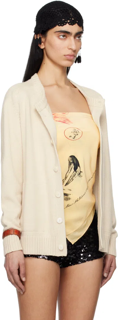 Bode Off-white Meringue Cardigan In Ivory Ivory