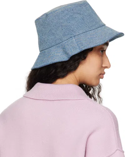 Ami Alexandre Mattiussi Ami Paris De Coeur Bucket Hat In Bleu Used