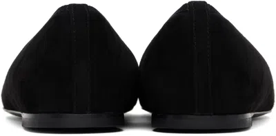 Totême 10mm Minimalist Velvet Ballerina Flats In Black 001