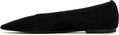 Totême 10mm Minimalist Velvet Ballerina Flats In Black 001