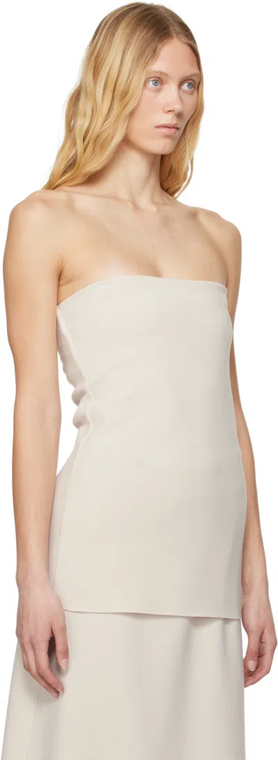 Birrot Beige Lay2 Bandeau Tube Top In Bone