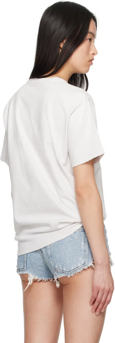 Alexander Wang T T By Alexander Wang Distressed Logo Cotton Tee In Dirty White
