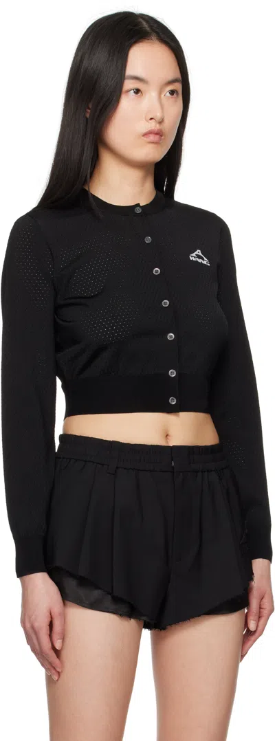 Alexander Wang T T By Alexander Wang Black Stretch Viscose Blend Cardigan In Black