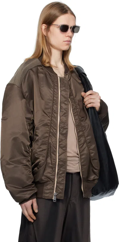Jiyongkim Brown Sun-bleached Flight Bomber Jacket In Brown