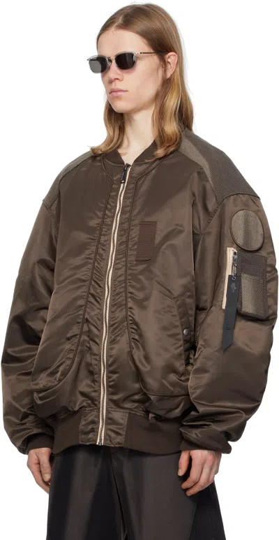 Jiyongkim Brown Sun-bleached Flight Bomber Jacket In Brown