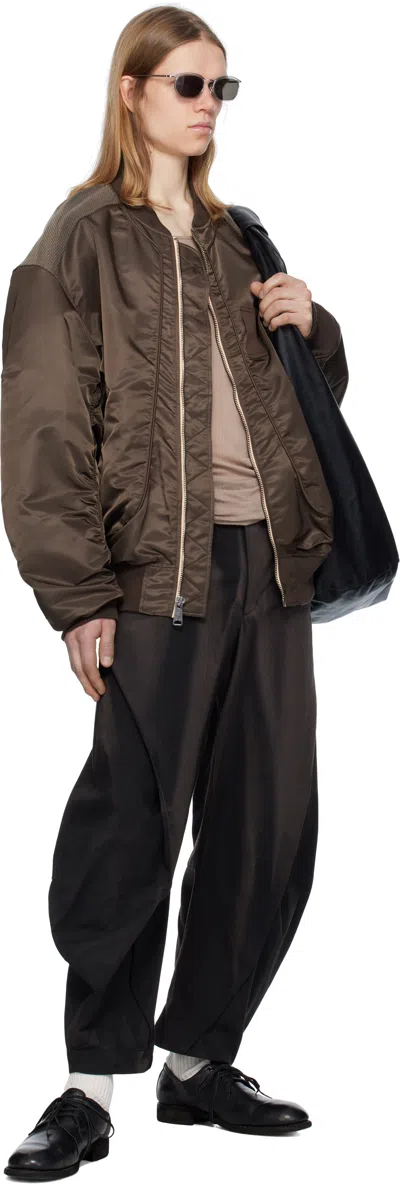 Jiyongkim Brown Sun-bleached Flight Bomber Jacket In Brown