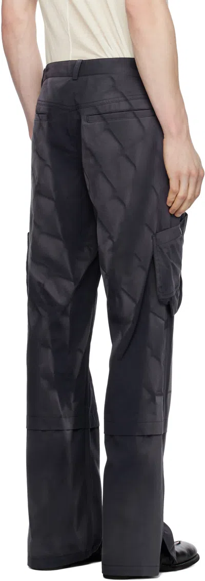Jiyongkim Blue Sun-bleached Draped Pocket Trousers In Navy