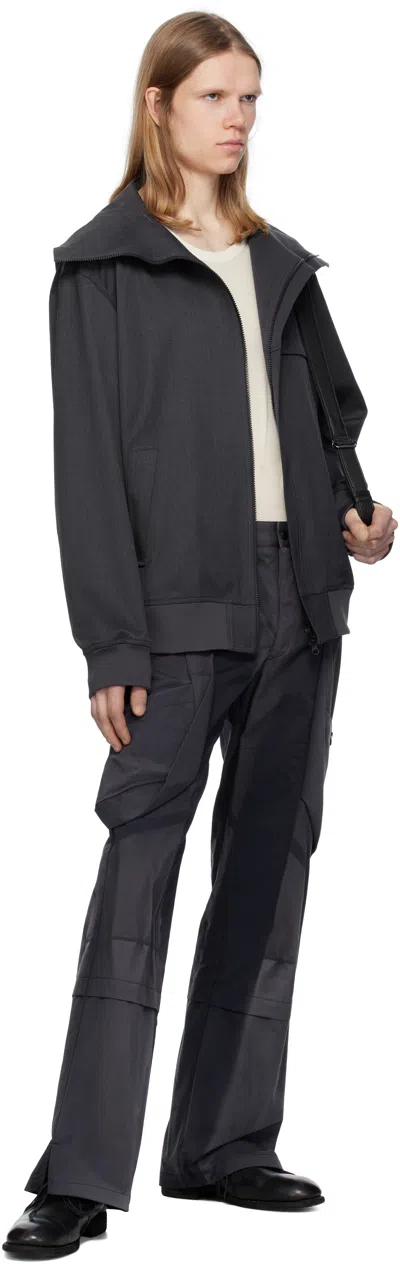 Jiyongkim Blue Sun-bleached Draped Pocket Trousers In Navy