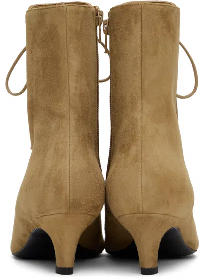 Totême Tan Suede Lace-up Boots In Desert 272