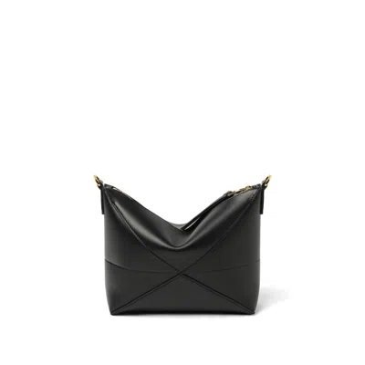 Loewe Puzzle Fold Shoulder Bag In Black