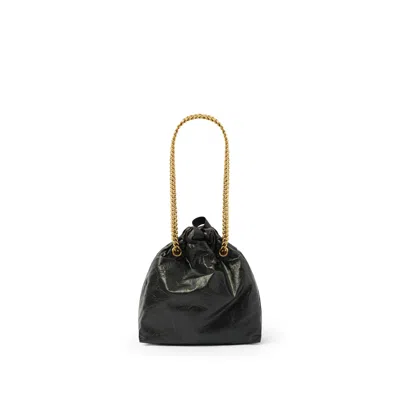 Balenciaga Small Leather Tote Bag With Chain-link Strap In Black