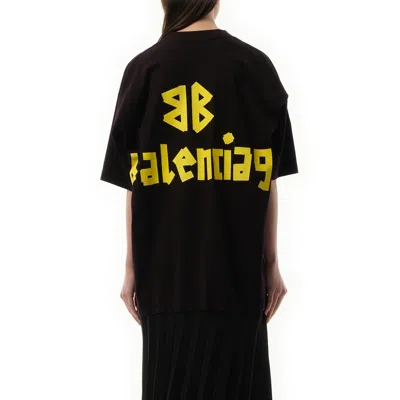Balenciaga T-shirt Aus Baumwolle In Black
