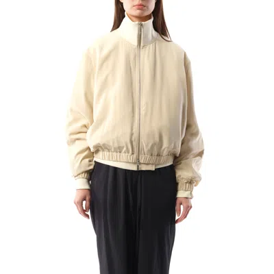Helmut Lang Women's Silk Zip Bomber Jacket In Oat