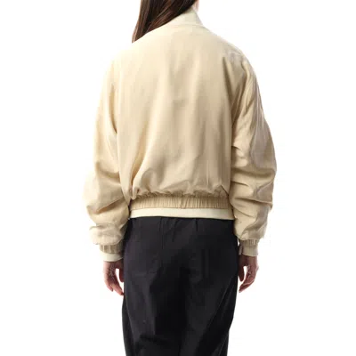 Helmut Lang Women's Silk Zip Bomber Jacket In Oat