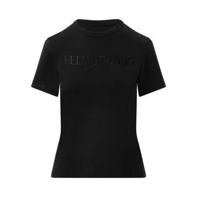 Helmut Lang Logo Embroidered Crew Neck Short Sleeve Top In Black