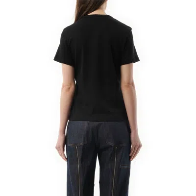 Helmut Lang Logo Embroidered Crew Neck Short Sleeve Top In Black