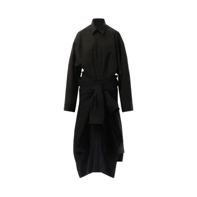 Balenciaga Women's Patched Shirt Dress In Black